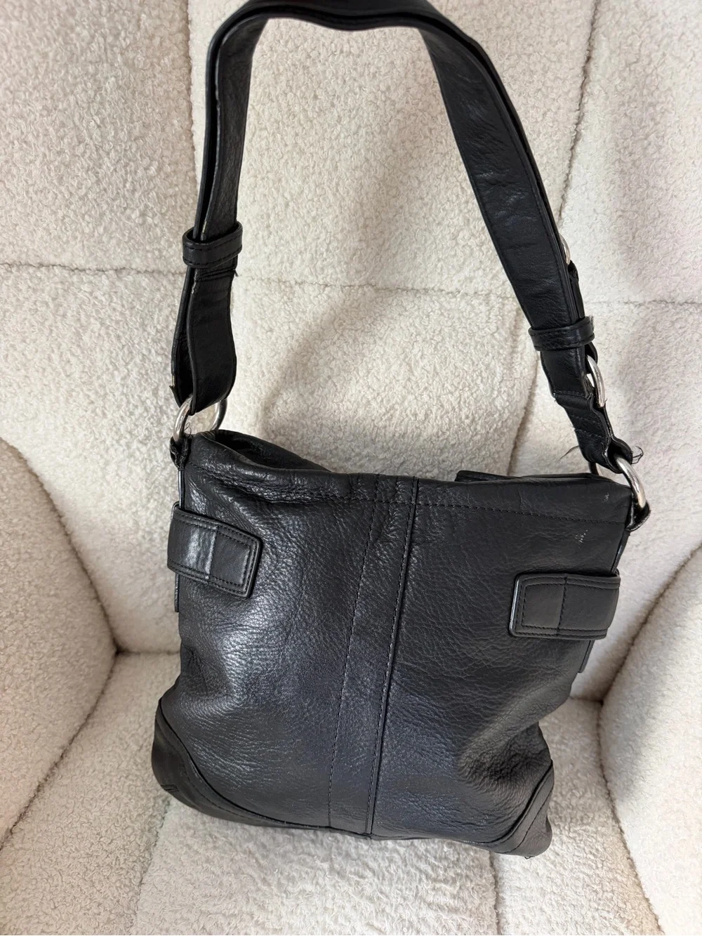 Coach bundle of 2 Black and Tan Leather  Crossbody Duo - Buckle Accent
